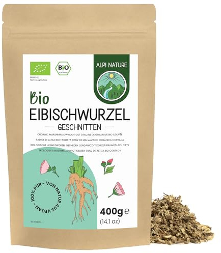 Alpi Nature Raíz de Malvavisco Orgánico Infusión 400g, Raíz de Malvavisco Cortada sin Pelar, Té Suelto