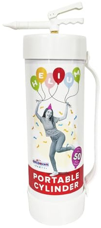 Disposable Helium Gas Canister – Fills 50x9 or 20 x 18 foil balloons. Lightweight, portable & ideal for parties. New compact design Helium Balloon Gas Tank.