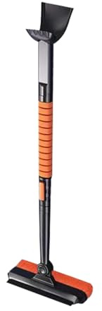 Rascador de hielo para parabrisas de vehículo, cepillo de nieve con escobilla de goma, herramienta multiusos de 33.07 pulgadas y limpiador giratorio de 360 grados, pala removedor de cabeza para