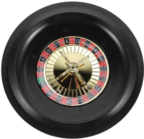 WEKAMOS Jeu Roulette Jeu de Poker de Table en Plastique Noir Réutilisable et Léger pour Fête Roue de Poker Décorative Unique et Design Exquis