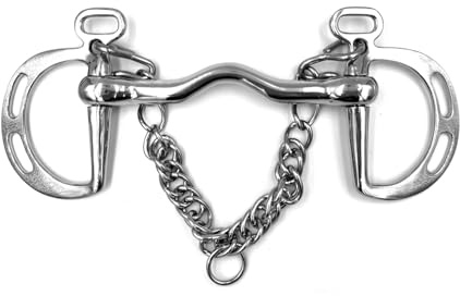 Equine Smile Kimblewick ES0068 Mors à sauter, barre rigide avec fentes et liberté de langue, en acier inoxydable satiné, épaisseur de mors 16 mm (11,5 cm)