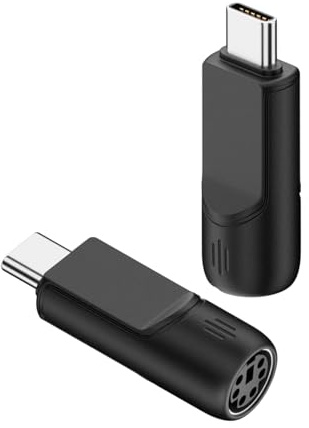 QIANRENON USB C to PS2 Mouse Keyboard Adapter USB Type C Male to PS/2 Female Converter Type C Plug to PS/2 Socket Connector, Not Support Hot Swapping, for Laptop Tablet PC, 2Pcs