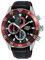 Lorus Sport Herren-Uhr Chronograph Edelstahl mit Lederband RM345FX9