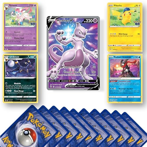 20 x Pokemon Card Mystery Pack including Rares, Holos and V GX or VMAX Pokemon Cards + That Chunky Yellow Mouse ™ Pouch (Pokemon Cards Pack - 20 Pokémon Cards 4 Rare Cards + Special Pokémon Card)
