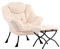 HollyHOME Fauteuil avec Repose Pied Fauteuil Relax, Fauteuil de Lecture Fauteuil Scandinave Fauteuil de Salon Fauteuil Chaise D'appoint, Peluche Beige