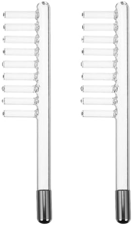 Lot de 2 accessoires pour appareils d'électrothérapie Peigne à haute fréquence d'électrode haute fréquence Peigne électrique Transparent