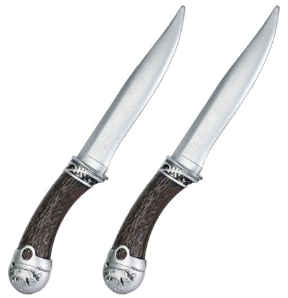 PU Foam Daggers Swords Prop Martial Arts Weapons Sword, 2 Pack Realistic Dagger Knife Toys PU Fake Foam Short Sword Prop Costume Accessory (A)