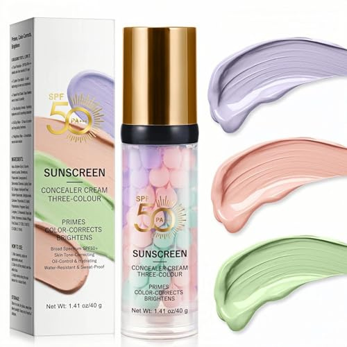 3 In 1 Primer Makeup, SPF 50 Sunscreen Isolation Cream, One Step Color Correcting Primers, Color Corrector Face Primer, Oil Control Moisturizing Makeup Primers, Pore Minimizer Primer-Isolation Cream