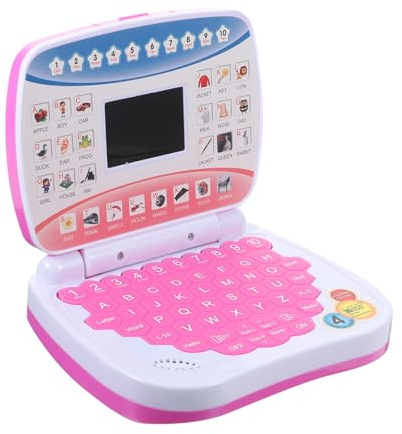 Gogogmee Giocattolo per Computer Portatile per 1-3 Anni, Mini Laptop Educativo Schermo LED e Funzione Musicale, Giocattolo Didattico Portatile per Età Prescolare, Apprendimento Interattivo