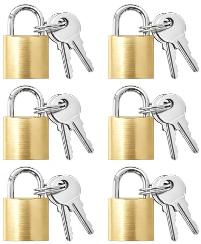 6 Pack Small Padlocks with Keys,20mm Mini Padlock for Gym Locker | Durable Iron, Weatherproof, for Suitcase Luggage Toolbox Shed Fence,Outdoor Padlock for Indoor & Outdoor Security