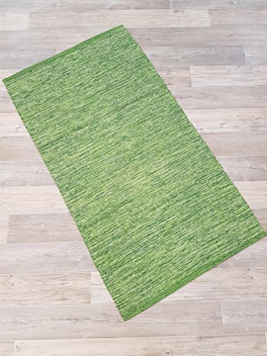 Kottig Fleckerlteppich Handweb Fleckerl Teppich Flickenteppich Mallorca 70x130 cm grün