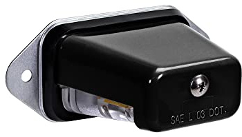 TRUE MODS Black LED License Plate Light for Boat Trailer [Surface Mount] [DOT FMVSS 108] [SAE L] [Waterproof] [12V DC] Universal Submersible Tag Lamp for Auto Work Utility Flat Bed Box Semi Truck RV