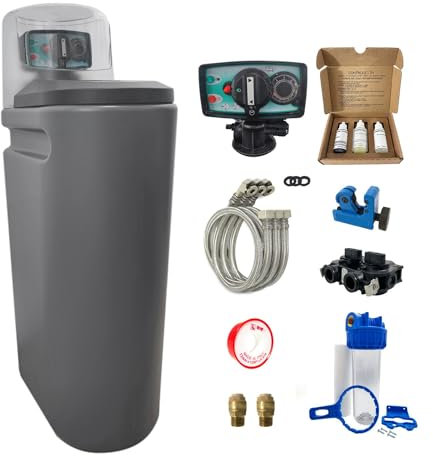 Addolcitore Acqua 16l Fleck 5600 Mv Volumetrico Meccanico Completo Di Kit Di Installazione Fatto In Francia