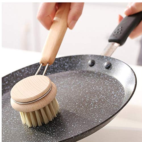 Poignée Longue en Bois Pan Brosse Vaisselle Lavage Bol Nettoyage Design Poignée Brosse Outils de Nettoyage de Cuisine Recharge Savon Liquide