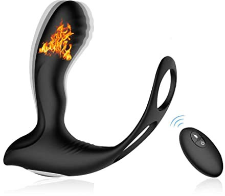 Silicone Vibràtóre Riscaldato con 10 Modalità di Vibrazione, Massaggiatóre Próstatico per Uomo,Morbido Vibratǒri per Donna Stimólazione Clitòridea e Puntó G Massaggiatóre Nero