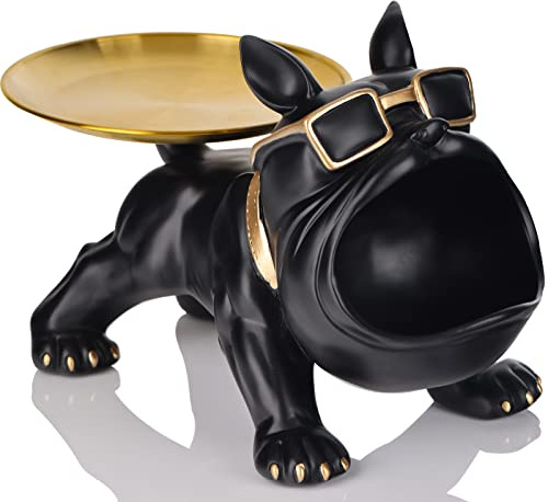 Bulldog vassoio statua portaoggetti portachiavi caramelle gioielli adatto per decorazioni per la casa,arte moderna,tavolo da pranzo,vassoio per piccoli oggetti