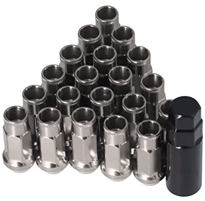 Spline Radmuttern Radmuttern Radmuttern Ersatz Auto Radmuttern Rad Aries 20 Stück M12X1,25 Metall Radmuttern Universal Auto Aries Ersatz für Sier (Schwarz)
