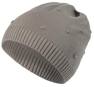 Sterntaler GOTS Strickmütze Punkte - Babymütze aus Baumwolle (Bio) - anschmiegsame Mädchen Beanie Mütze mit Noppenmuster - Baby und Kinder Übergangsmütze, graubeige, Größe 51