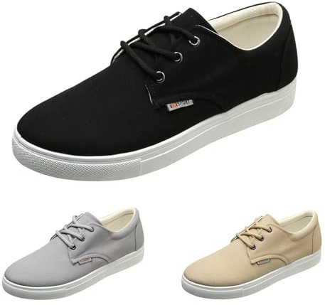Men Canvas Casual Shoes Sneaker Flat Lace Up Laced Pump Canvas Shoe Boat Shoes Pump Comfortable Casual Shoes New UK 6 Grey