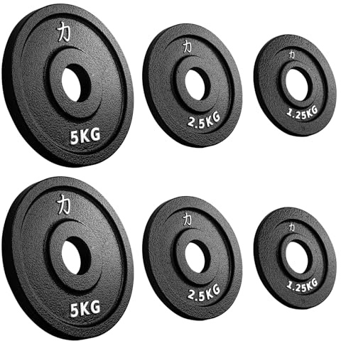Strength Shop Dischi Palestra da 50mm Diametro Foro (1,25 kg – 25 kg), Dischi ghisa con Bordo del Manico, Robusti Dischi Pesi con Elevata precisione di Peso, Ideali per bilancieri, Asta SZ & Co.