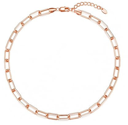 Philip Jones Rose Gold Plated Paperclip Necklace