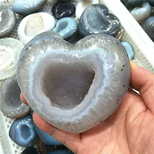 AUOQKQUT Cristal Naturel Cristal Grotte Agate Pierre Naturelle et Cristal décoratif Coeur vaudou gemme décorative Maison décorative décoration d'intérieur