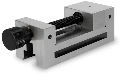 EBERTH Etau de précision avec broche, largeur des mors 100mm, force de serrage maximale 125mm, hauteur des mors 45mm, en acier robuste, professionnel, pour divers travaux, étau d'atelier