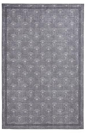 Think Rugs Catherine Lansfield Deco Peacock Washable Rug, Grey