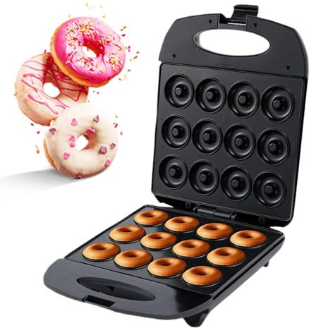 Nexusectar Small Donut Maker, Donut Maker Machine pour la maison | Petit outil de cuisson de machines à beignets électriques avec 12 trous | Pouser de cuisson du petit-déjeuner, plateau de boulanger à