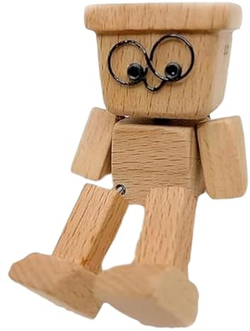 Générique Shaking Wooden Man Figurine, Charming Little Wooden Figure That Sways, Handmade Shaking Feet Little Man, Funny Interior Car Ornaments for Car Dashboard