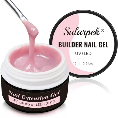 Sularpek Gelnaglar, 15 ml påbyggnadsgel för gelnaglar, akrylgel för naglar, UV-nagellack för nagelreparation, förstärkningsförlängning för nagelstudio (babyrosa)