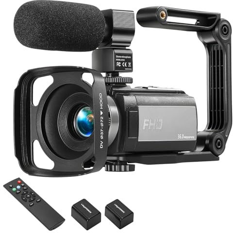 Xoieod Video Camera Camcorder Full HD 1080P 30FPS 36MP IR Night Vision Vlogging Camera for YouTube,3.0 Inch 270 Degree Rotation LCD 16X Digital Zoom Camcorder Camera with 2 Batteries Microphone