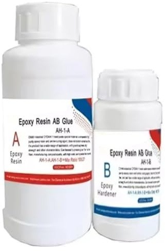 Agmoctz Résine Époxy AB pour Réparation de Fibre de, Colle Forte pour Pièces de Voiture et de Vélo, Kit de Résine Époxy Transparente A300g-B81g