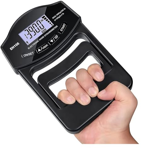 Grip Strength Tester, 396lbs/180Kg Digital Hand Dynamometer Meter USB LCD-skärm Handgrip