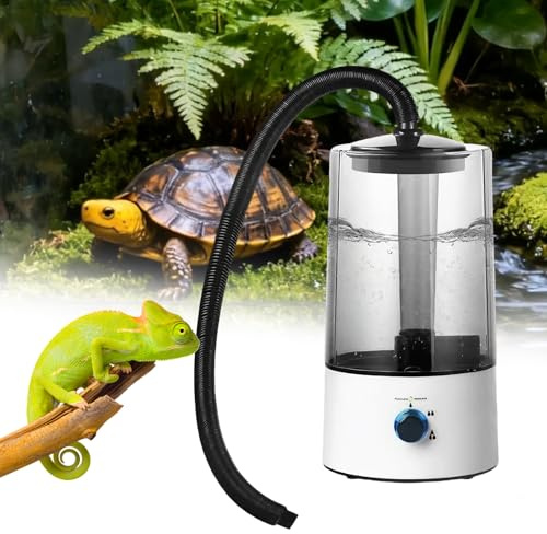 Humidificateur d'air pour reptiles - Accessoire de terrarium - 4 l - Avec tuyau de pulvérisation réglable - Pulvérisateur ultra silencieux avec protection contre la marche à sec - Pour reptiles