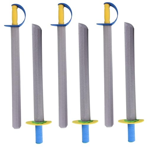 HoveeLuty 6Pcs Foam Sword for Kids 21 EVA Foam Knives Toy Sword 2 Styles Safe Soft for Boys Girls, Randomly Colored Handle Toy Swords for Kids Swords for