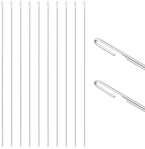 Alasum 10 Pezzi Aghi per Perline Uncino 0,5 Mm per Fai da Te, Strumenti per Infilare Perline e Creare Collane e Braccialetti, Accessori Artigianali per Creazioni Manuali