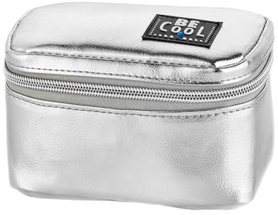 Kleines Kühlmäppchen Kühltasche für Kosmetik, Medizin, Reisen, Ausflüge in Silber 14 x 8 x 8 cm, ca 0,5 L Volumen