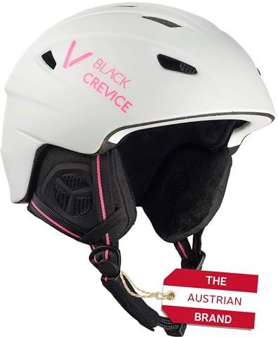 Black Crevice Kinder Skihelm Streif, matt weiß/pink, S (54-55 cm)…