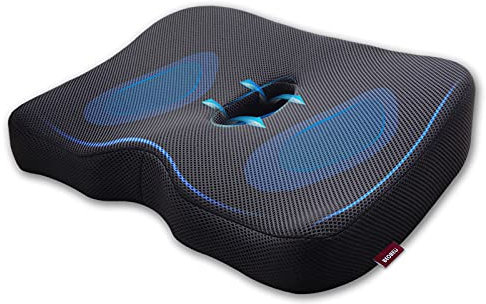 beobeu G2 Cojín de Memory Foam Asiento ergonómico Cojin ortopedico para coxis Silla Oficina para espalderas sillas Cojines de Asiento de Coche Cojines, Silla de Rueda (45x40cm Blando).