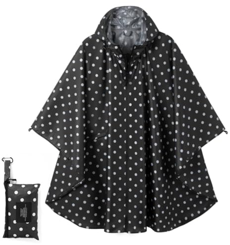 POWINSUN Fashion Hooded Rain Poncho Waterproof Raincoat Jacket with Pocket for Women/Men/Adult