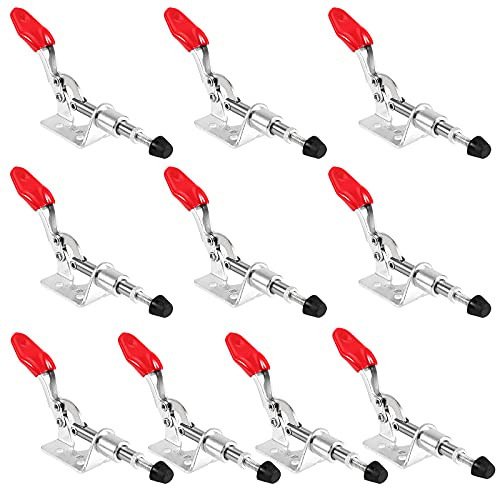 MUKLEI 10 Pack Adjustable Toggle Clamp 301 AM, Push Pull Toggle Clamps Quick Release Vertical Clamp for Welding, Woodworking, 99 lbs Max Clamping Force