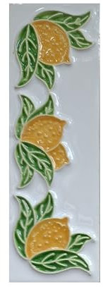 Carreaux italiens en céramique citron, peints à la main, avec possibilité de cadres (embout simple)