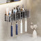 NAROSEBE Porte Brosse à Dents et Gobelets, Support Brosse à Dent Électrique Mural, Rangement Brosse à Dent avec Compartiment, Organisateur Salle de Bain Brosse à Dents, pour Dentifrice Rasoir Peigne