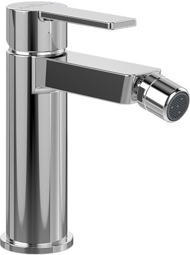 Villeroy & Boch Architectura Robinet de bidet à levier unique avec tirette et cartouche en céramique, mitigeur de bidet économe en eau, hauteur du bec 113 mm, carré, chromé