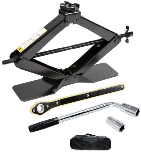 leadstand Scherenwagenheber mit 3 Tonnen, arbeitssparendes Design, vergrößerter Boden, verdickte Stahlplatte, maximale Höhe 442 mm (Scherenwagenheber mit radkreuz（3,0T）)