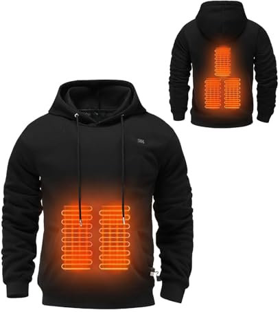 PEKLOKIW Heated Sweatshirt for Men Women,Men Hoodies Mens And Womens Heated Jackets Blue Heated Vest Women Heating Zones for Running Ski Camping Hooded Top for Motorbike