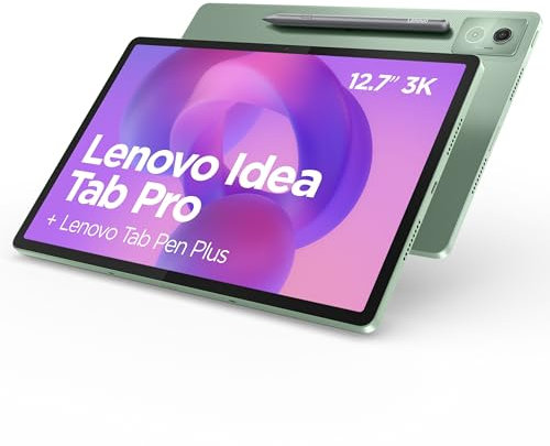 Lenovo Idea Tab Pro, Display 3K da 12.7 144Hz, Processore Mediatek Dimenity 8300, RAM 8GB, Memoria 256GB, WiFi 6, Tablet Android 14, Tab Pen inclusa - Seafoam Green
