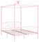 HEFZGDB Himmelbett-Gestell Rosa Metall 160 x 200 cm Jugendbett Bed Frame Familienbett Einzelbetten für Gästezimmer Schlafzimmer Herberge Wohnbereich