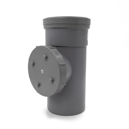 Straight Access Pipe (Single Socket), Grey Kayflow 110mm Soil & Waste Pipe Fitting